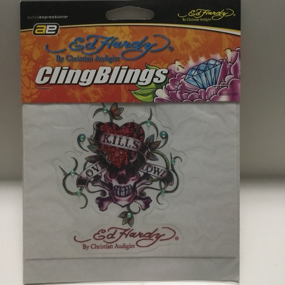 Ed Hardy by Christian Audigier Cling Blings Sticker New